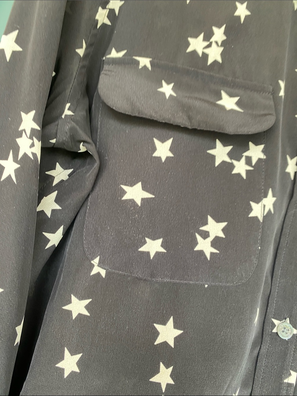 Equipment Black Star Print Silk Blouse - Picture 3 of 8